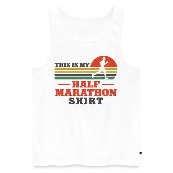 Running Runner Half Marathon - Männer Premium Bio Tank Top - Weiß - Vorne - Michal (187cm)