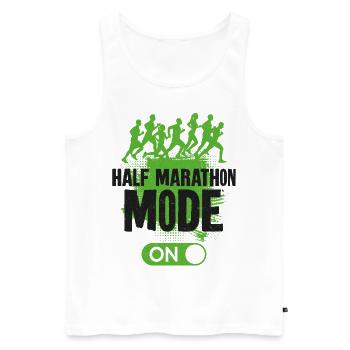 Running Runner Half Marathon - Männer Premium Bio Tank Top - Weiß - Vorne - Michal (187cm)