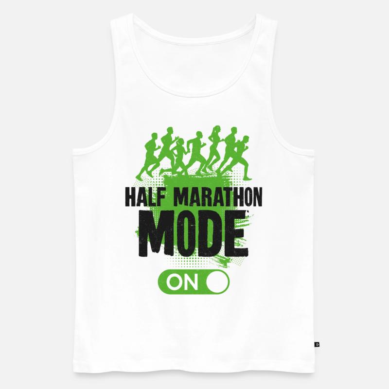 Running Runner Half Marathon - Männer Premium Bio Tank Top - Weiß