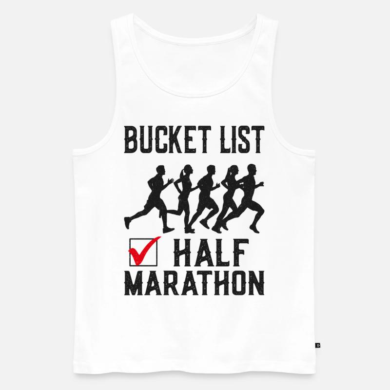 Running Runner Half Marathon - Männer Premium Bio Tank Top - Weiß