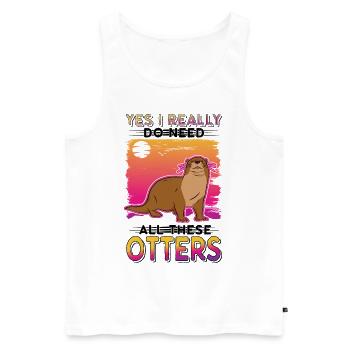 Loutre Cadeau Loutre Loutre Loutre Loutre de mer - Débardeur bio Premium Homme - blanc - Devant - Michal (187cm)