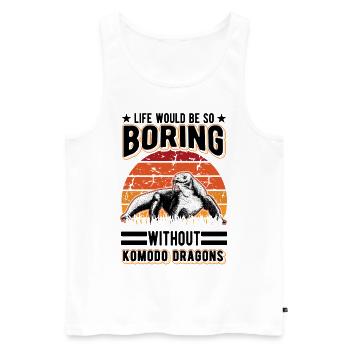 Komodowaran Geschenk Komodo Dragon Waran - Männer Premium Bio Tank Top - Weiß - Vorne - Michal (187cm)