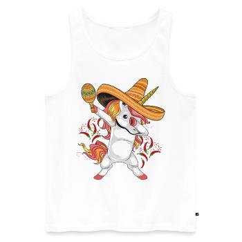 Cinco De Mayo Party Süßes Dabbing mexikanisches Einhorn - Männer Premium Bio Tank Top - Weiß - Vorne - Michal (187cm)