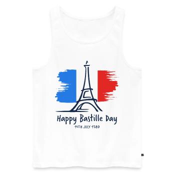 Ich Liebe Paris Eiffelturm Andenken Frankreich - Männer Premium Bio Tank Top - Weiß - Vorne - Michal (187cm)