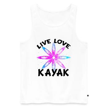 Live Love Kayak Kayaking Rowing Rower Canoe Rower - Männer Premium Bio Tank Top - Weiß - Vorne - Michal (187cm)