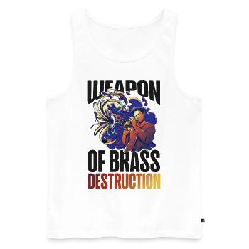 Trumpet Player Pun Weapon Of Brass - Männer Premium Bio Tank Top - Weiß - Vorne - AI Model Male 178 light (178cm)
