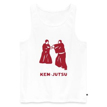 Tenue Ken Jutsu pour les combattants d’arts martiaux - Débardeur bio Premium Homme - blanc - Devant - Michal (187cm)