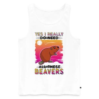 Beaver Beaver Dam Gift Beaver - Men's Premium Organic Tank Top - white - Front - Michal (187cm)