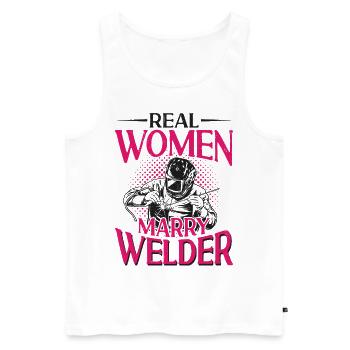 Welder Welding Wife Marriage - Männer Premium Bio Tank Top - Weiß - Vorne - AI Model Male 178 light (178cm)