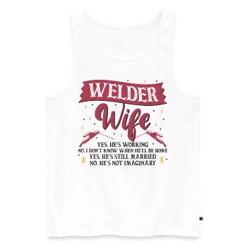 Welder Welding Wife Welder Wife - Männer Premium Bio Tank Top - Weiß - Vorne - AI Model Male 178 light (178cm)