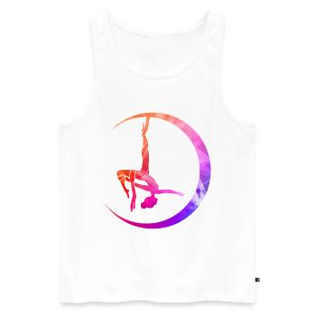 Retro Graphic Gymnast Gymnastics Acrobat Acrobatic - Männer Premium Bio Tank Top - Weiß - Vorne - Michal (187cm)