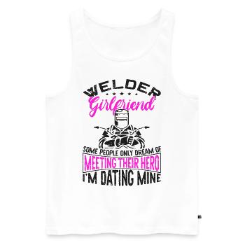 Welder Welding Vintage Welder - Männer Premium Bio Tank Top - Weiß - Vorne - AI Model Male 178 light (178cm)