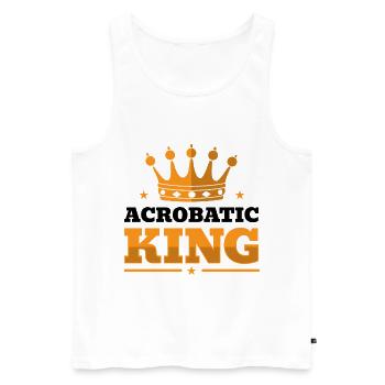 King Graphic Gymnast Gymnastics Acrobat Acrobatics - Männer Premium Bio Tank Top - Weiß - Vorne - Michal (187cm)