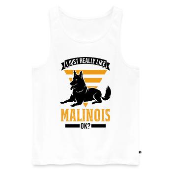 I just really like Malinois ok Belgian Malinois - Men's Premium Organic Tank Top - white - Front - AI Model Male 178 light (178cm)