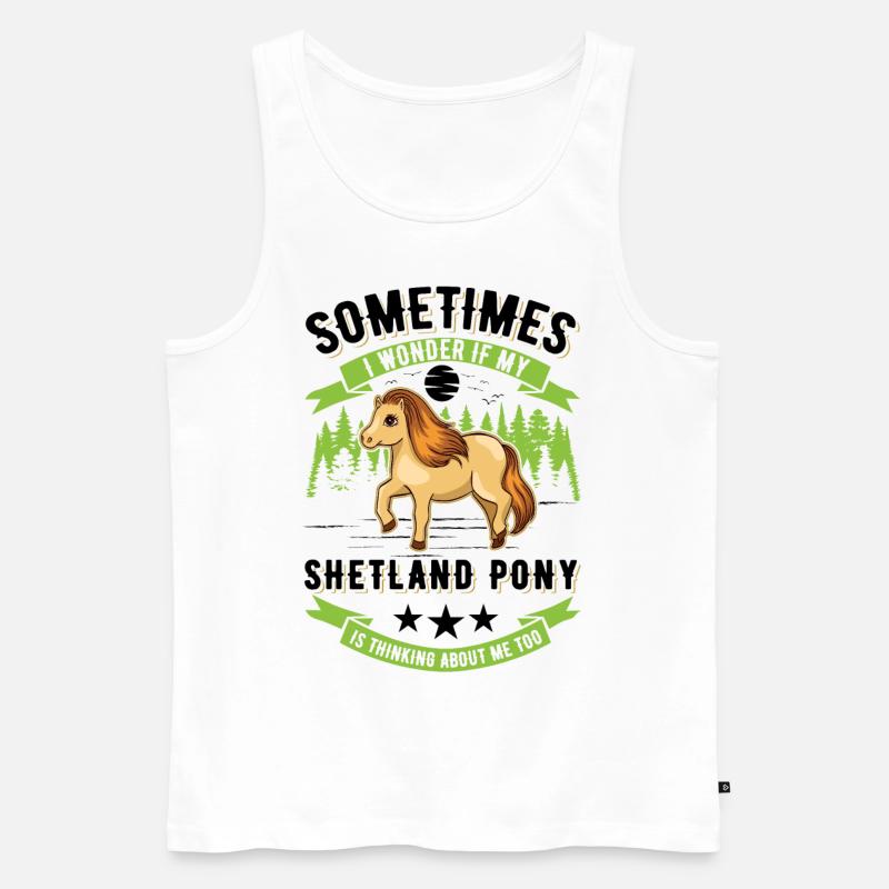Shetlandpony Geschenk Shetland-Pony Shetty - Männer Premium Bio Tank Top - Weiß