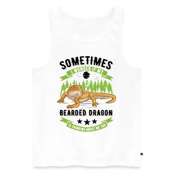 Dragon barbu Cadeau Dragon barbu - Débardeur bio Premium Homme - blanc - Devant - Michal (187cm)