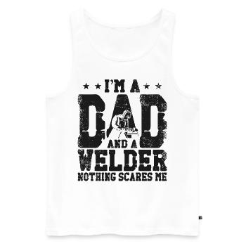 Welder Welding Dad Father Vintage - Men's Premium Organic Tank Top - white - Front - AI Model Male 178 light (178cm)