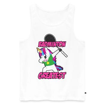 Badminton Is The Greatest Badminton Player Shuttle - Männer Premium Bio Tank Top - Weiß - Vorne - AI Model Male 178 light (178cm)