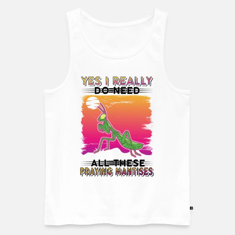 Gottesanbeterin Geschenk Mantis Fangschrecke - Männer Premium Bio Tank Top - Weiß