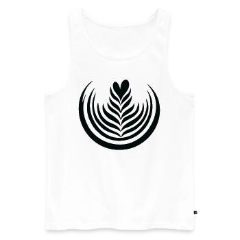 Barista Latte Art Flower For Coffee Lover - Männer Premium Bio Tank Top - Weiß - Vorne - AI Model Male 178 light (178cm)