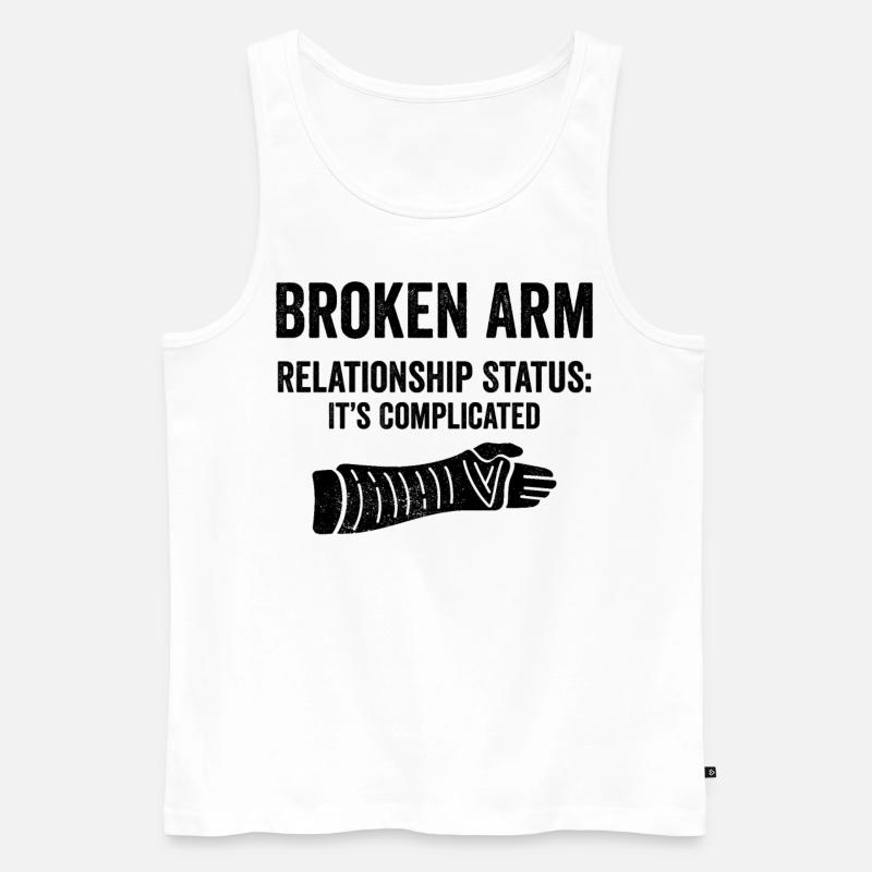 Gebrochener Arm - Männer Premium Bio Tank Top - Weiß