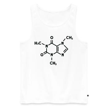 Caffeine Molecule For Barista And Coffee Lover - Men's Premium Organic Tank Top - white - Front - AI Model Male 178 light (178cm)