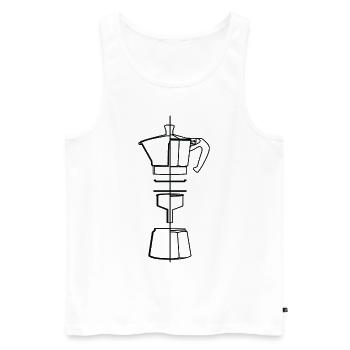 Espresso Maker For Barista And Coffee Lover - Men's Premium Organic Tank Top - white - Front - AI Model Male 178 light (178cm)