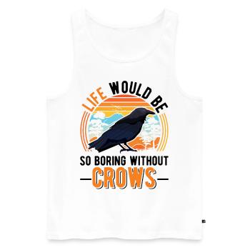 Crow Raven Crow Crow Husbandry Crow Breeder - Men's Premium Organic Tank Top - white - Front - AI Model Male 178 light (178cm)