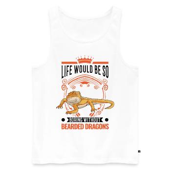 Dragon barbu Cadeau Dragon Barbu Pogona - Débardeur bio Premium Homme - blanc - Devant - Michal (187cm)