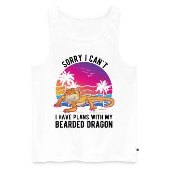 Dragon barbu disant Dragon barbu - Débardeur bio Premium Homme - blanc - Devant - Michal (187cm)