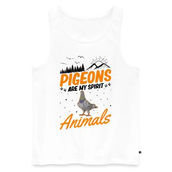 Les pigeons sont mes animaux spirituels Pigeonnier pigeonnier pigeon - Débardeur bio Premium Homme - blanc - Devant - Michal (187cm)