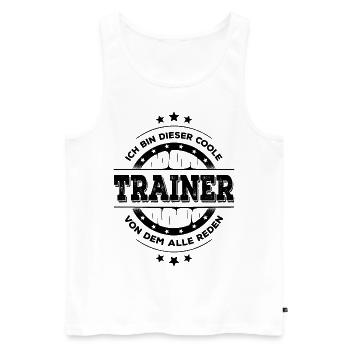 Trainer Kollegen Geburtstag Sport Geschenk - Männer Premium Bio Tank Top - Weiß - Vorne - Michal (187cm)