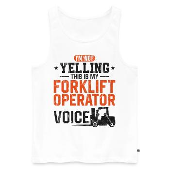 Certified Forklift Truck Operator - Men's Premium Organic Tank Top - white - Front - AI Model Male 178 light (178cm)