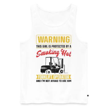Certified Forklift Truck Operator - Men's Premium Organic Tank Top - white - Front - AI Model Male 178 light (178cm)