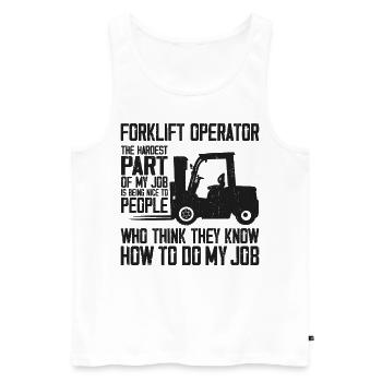 Certified Forklift Truck Operator - Männer Premium Bio Tank Top - Weiß - Vorne - Michal (187cm)