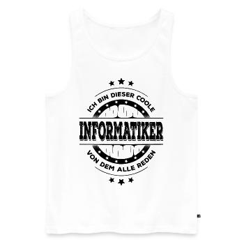 Informatiker Geburtstag IT Entwickler Geschenk - Männer Premium Bio Tank Top - Weiß - Vorne - Michal (187cm)