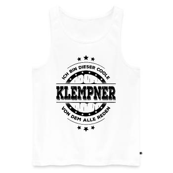 Klempner Kollegen Geburtstag Handwerker Geschenk - Männer Premium Bio Tank Top - Weiß - Vorne - Michal (187cm)
