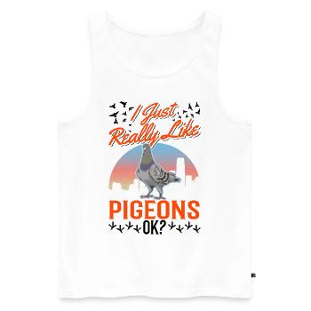 I just really like Pigeons Taube Taubenzüchter - Männer Premium Bio Tank Top - Weiß - Vorne - Michal (187cm)