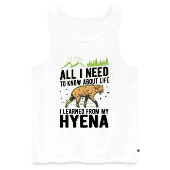 Hyäne Geschenk Erdwolf Hyena - Männer Premium Bio Tank Top - Weiß - Vorne - AI Model Male 178 light (178cm)