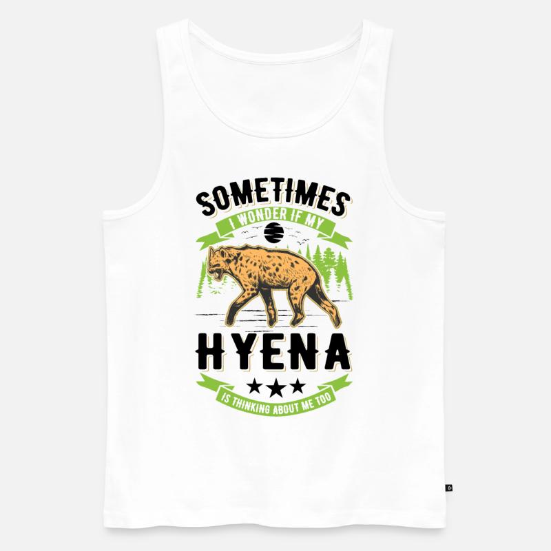 Hyäne Geschenk Erdwolf Hyena - Männer Premium Bio Tank Top - Weiß