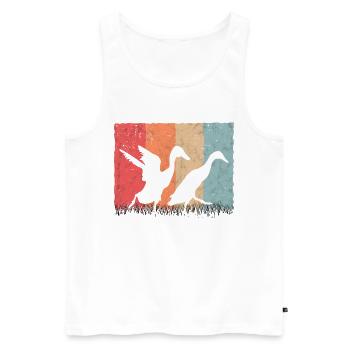 Indian Running Duck Retro Bottle Duck Vintage - Débardeur bio Premium Homme - blanc - Devant - Michal (187cm)