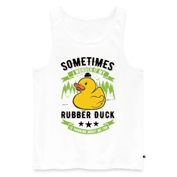 Rubber Duck Gift Squeaky Duck Bathing Duck - Débardeur bio Premium Homme - blanc - Devant - Michal (187cm)