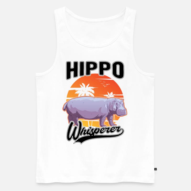 Hippo Whisperer Hippo Hippo Hippo - Débardeur bio Premium Homme - blanc