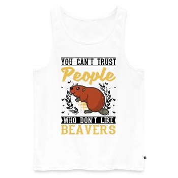 Beaver Beaver Dam Gift Beaver - Men's Premium Organic Tank Top - white - Front - Michal (187cm)