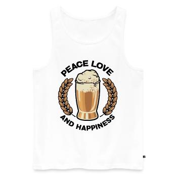 Peace Love Hapiness Homebrewing Brewery Malt Hop C - Männer Premium Bio Tank Top - Weiß - Vorne - AI Model Male 178 light (178cm)