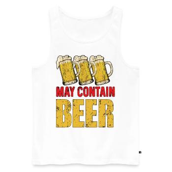 May Contain Beer Homebrewing Craftbeer Brewery Bre - Männer Premium Bio Tank Top - Weiß - Vorne - AI Model Male 178 light (178cm)