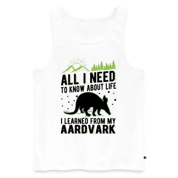Aardvark Gift Aardvark - Men's Premium Organic Tank Top - white - Front - AI Model Male 178 light (178cm)