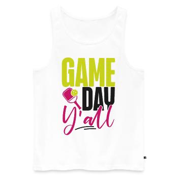 Pickleball Girl Ladies Game Day - Männer Premium Bio Tank Top - Weiß - Vorne - AI Model Male 178 light (178cm)