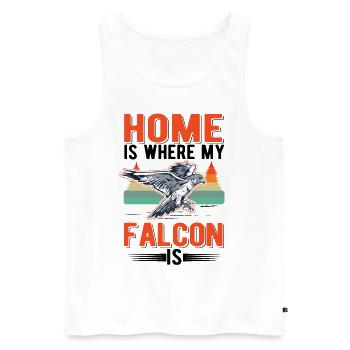 Zuhause ist wo meine Falke ist Turmfalke Falkner - Männer Premium Bio Tank Top - Weiß - Vorne - Michal (187cm)