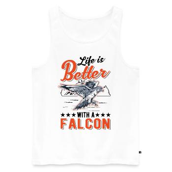 Life is better with a falcon falconer - Men's Premium Organic Tank Top - white - Front - Michal (187cm)